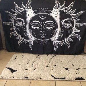 Sun and Moon Tapestry Aesthetic Black and White Tapestry Wall Hanging Decor Witc